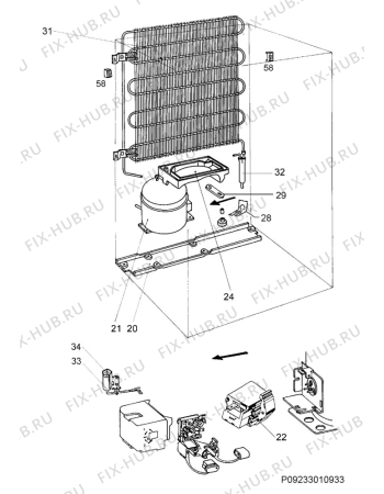 Взрыв-схема холодильника Privileg 551135_40579 - Схема узла Cooling system 017